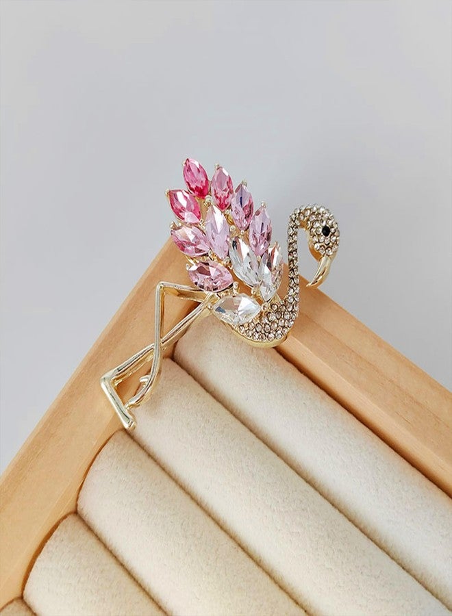 FORUBUS Elegant Pink Flamingo Brooch Pin for Women Crystal Rhinestone Animal Lapel Pin Fashion Jewelry Accessory - Image 5